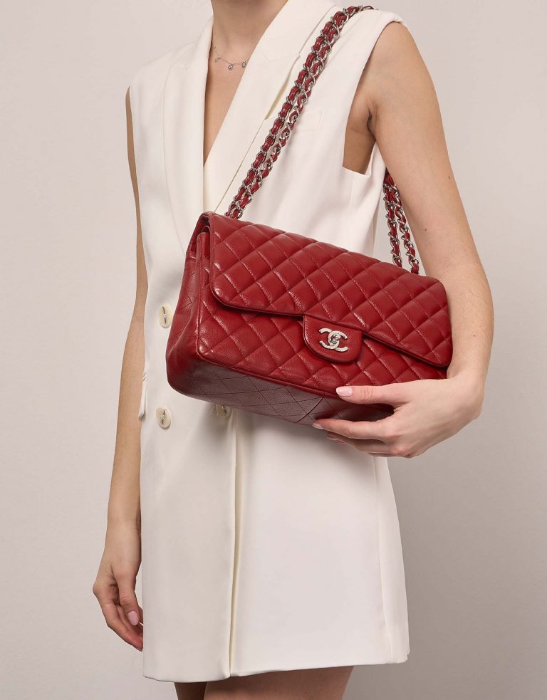 TÚI Chanel CF Jumbo Caviar Red