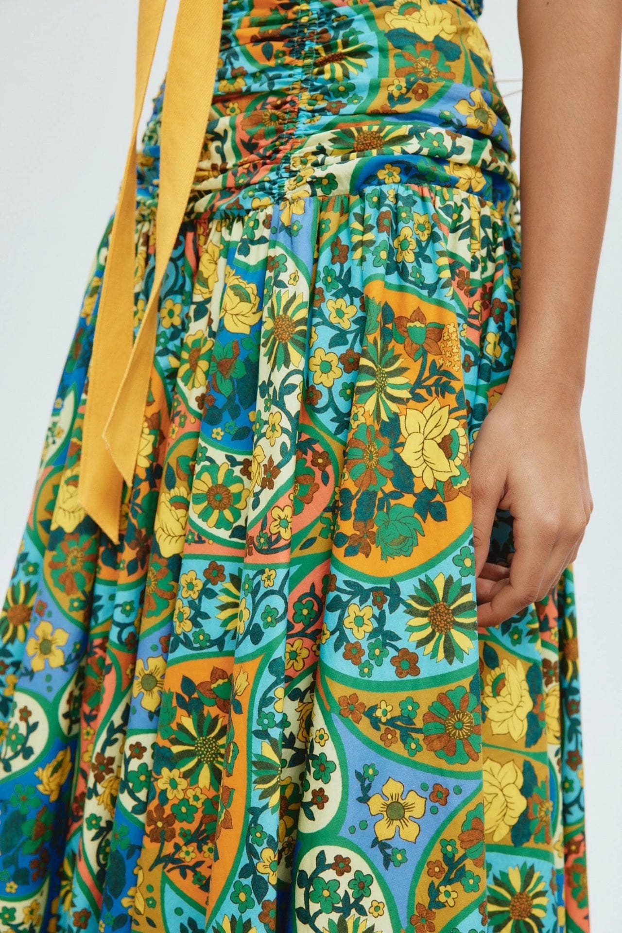 VÁY ALEMAIS HAI DÂY HỌA TIẾT HOA LÁ ALEMAIS SOPHIE IN COTTON High Classy