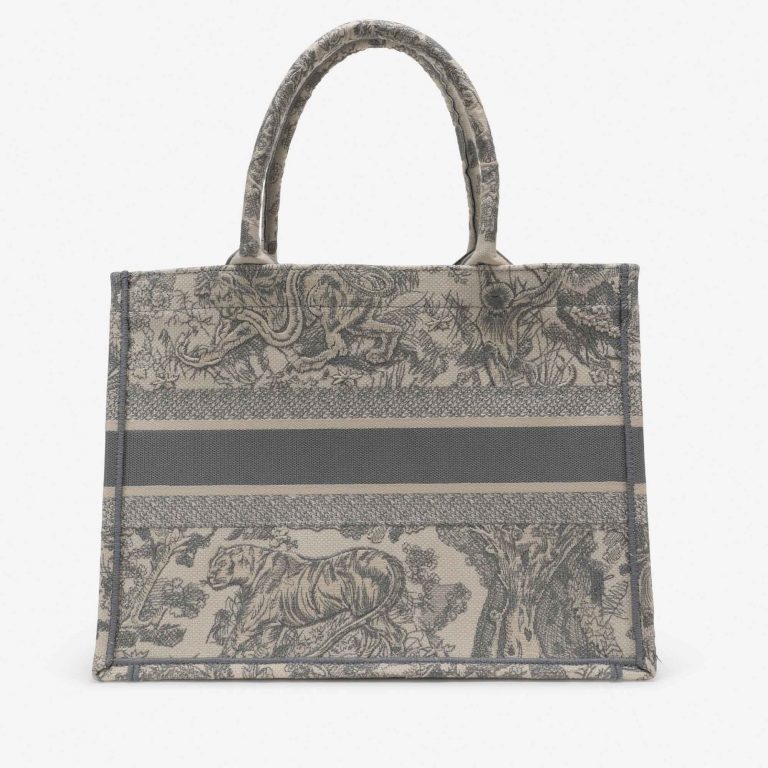 TÚI DIOR Book Tote Small Toile Beige Grey