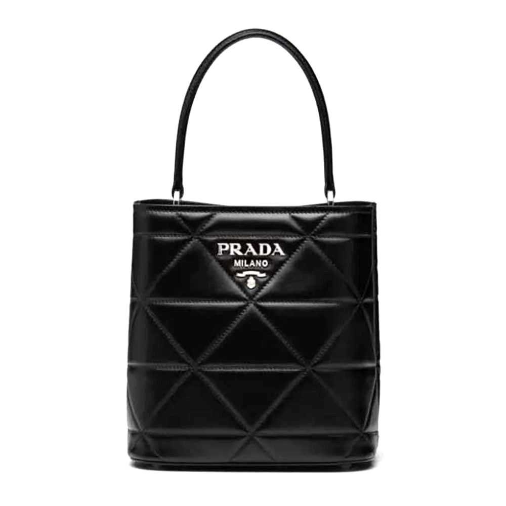 TÚI Prada Bucket Design Spectrum Leather Bag-Black