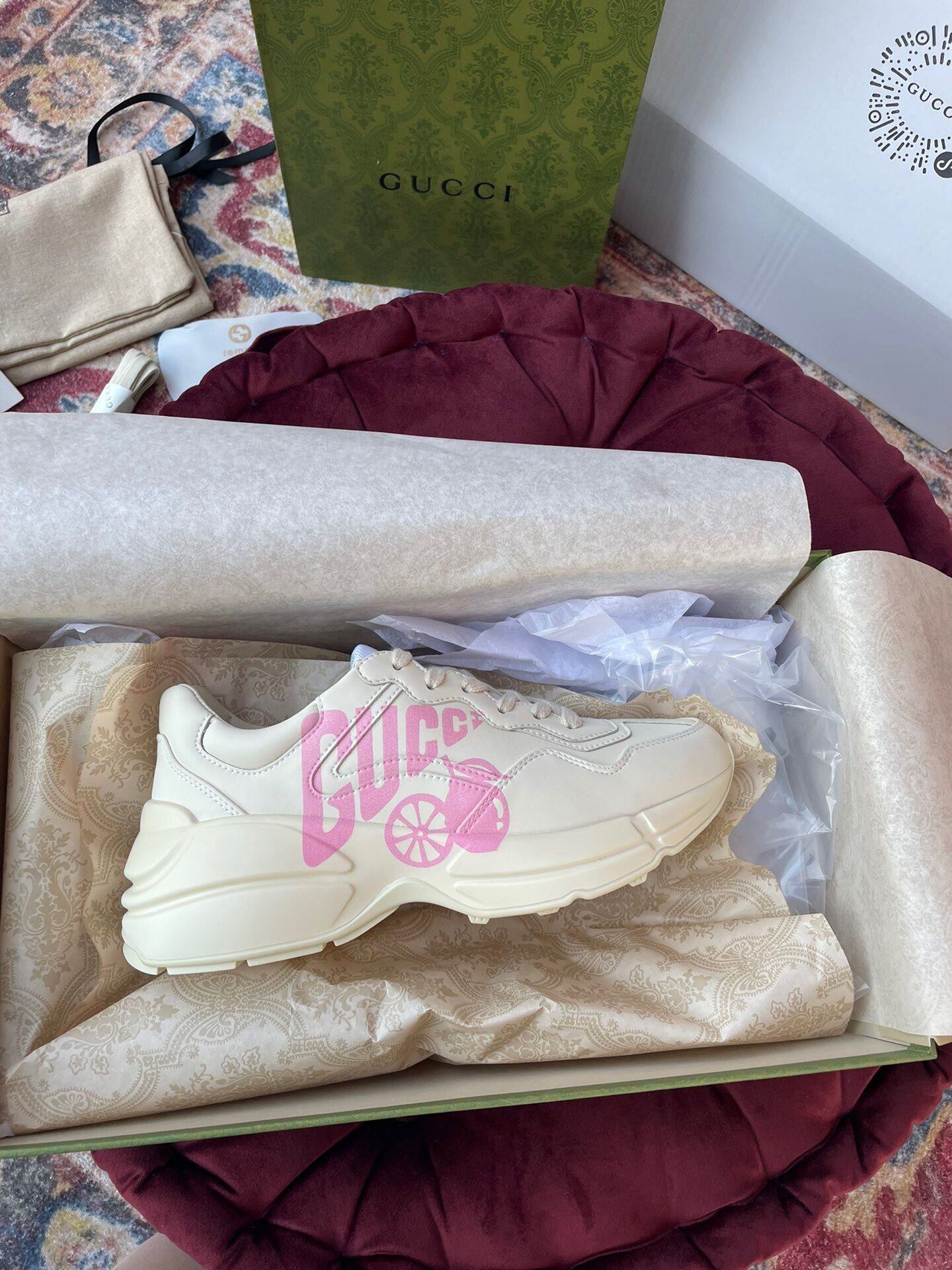 GIÀY GUCCI RHYTON GG ITALIA SNEAKERS SHOES UNISEX