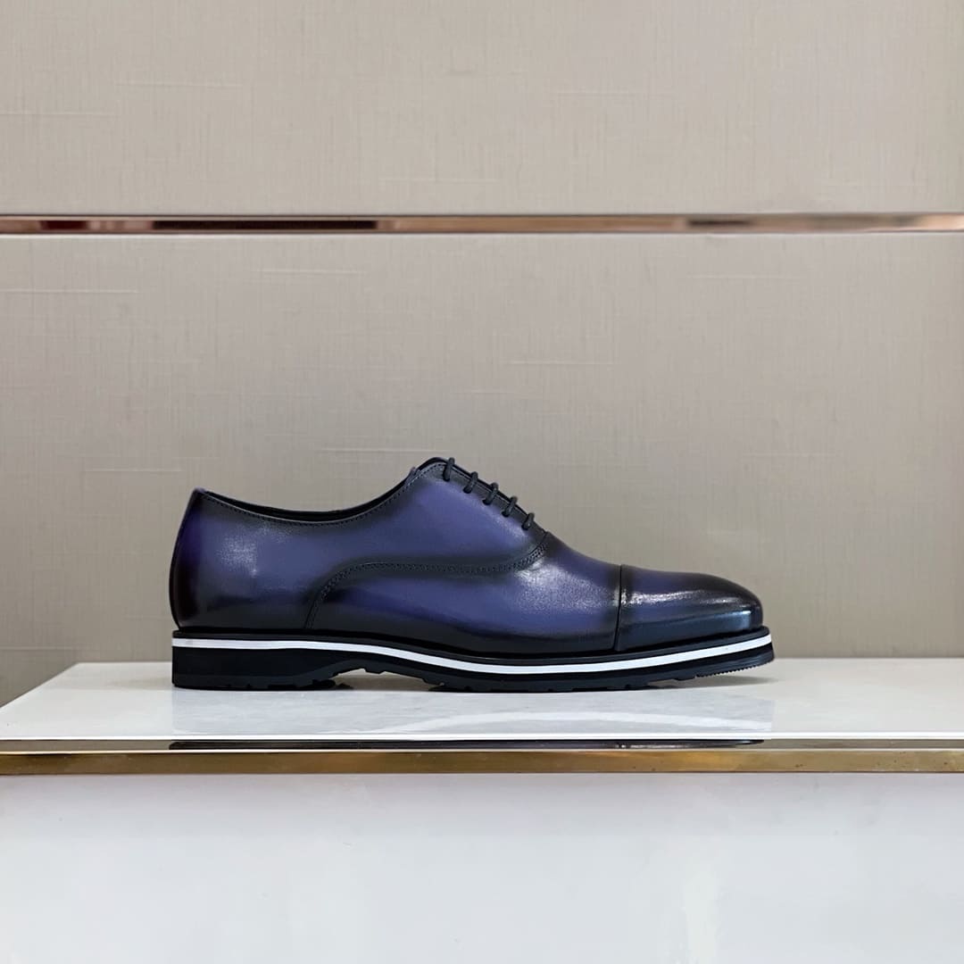 GIÀY BERLUTI OXFORD BLUE HANDMADE TOP QUALITY SHOES AAA