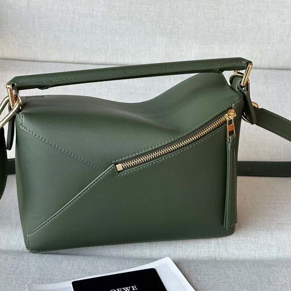 Túi Loewe Unisex Small Puzzle Bag in Classic Calfskin-Green
