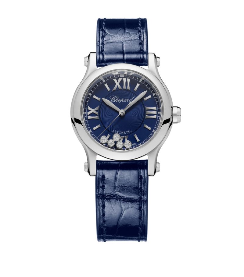 Đồng hồ CHOPARD Stainless Steel and Diamond Happy Sport 30mm mặt số màu xanh
