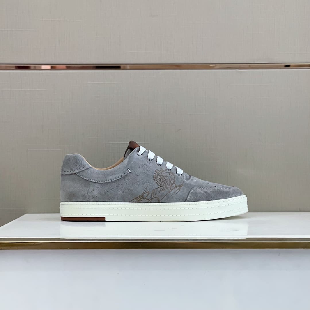 GIÀY BERLUTI SPORT SUEDE GRAY HANDMADE TOP QUALITY SHOES AAA