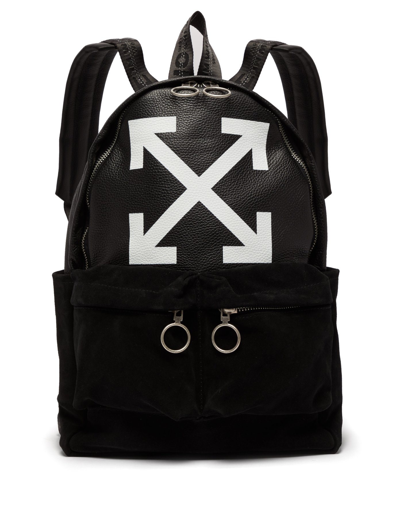 BALO OFF-WHITE  Arrows suede and leather backpack