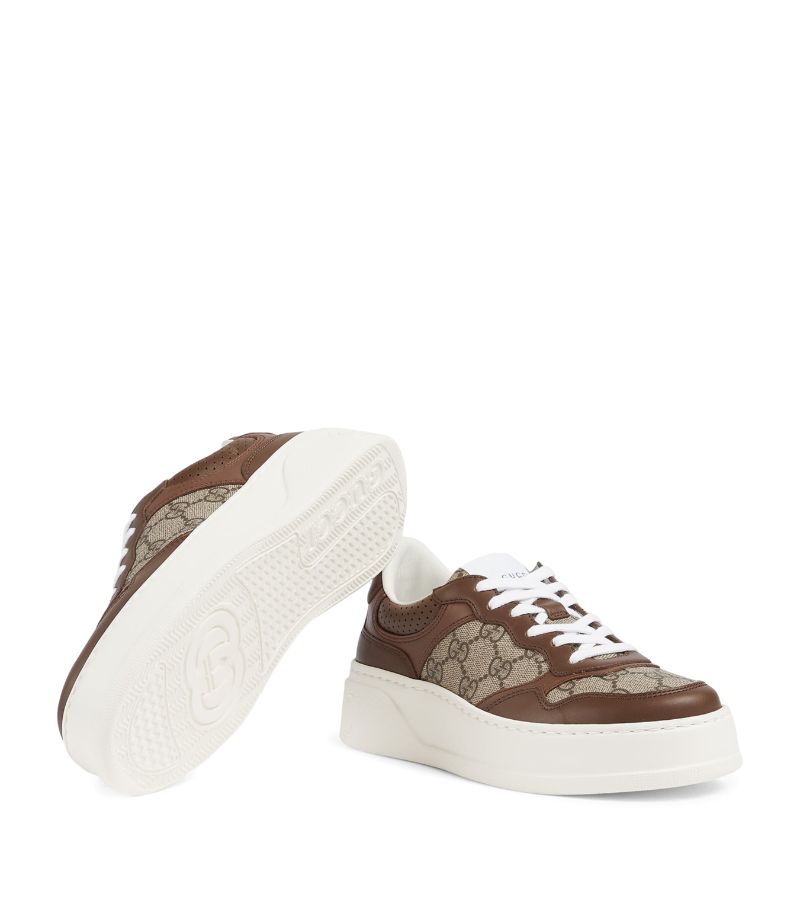 GIÀY GUCCI Leather GG-Print Sneakers