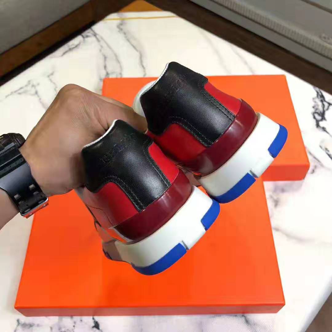 GIÀY HERMES Trail sneaker in Calfskin-Red