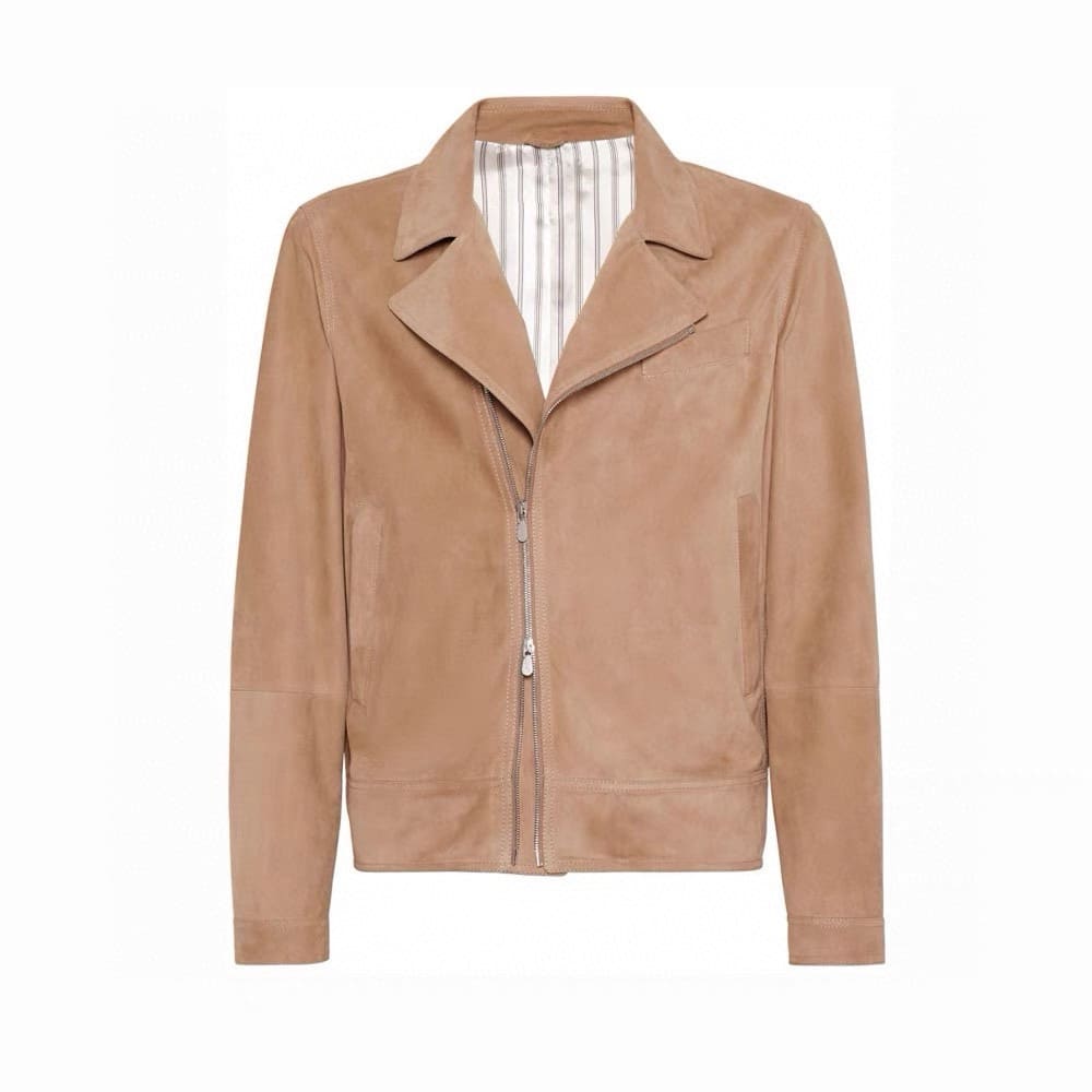 ÁO BRUNELLO CUCINELLI GOAT SUEDE LEATHER JACKET TOP QUALITY AAA
