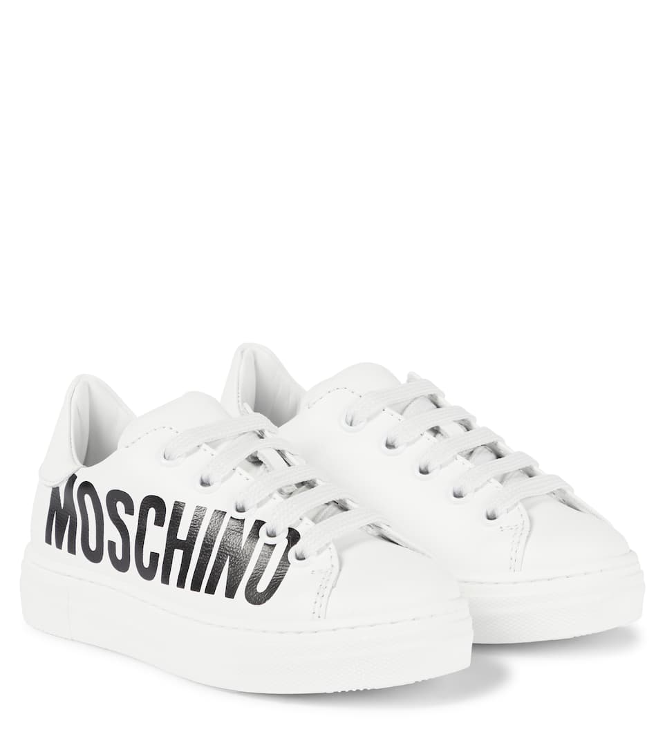 GIÀY MOSCHINO KIDS Logo leather sneakers