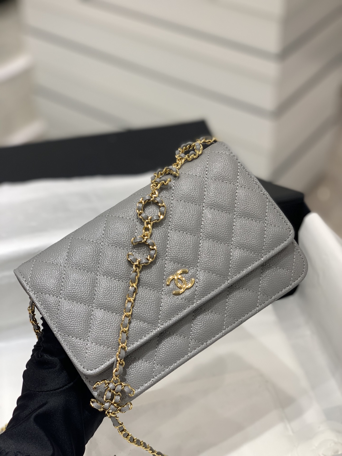 TÚI CHANEL WOC LOGO COCO CAVIAR GREY DA HAAS