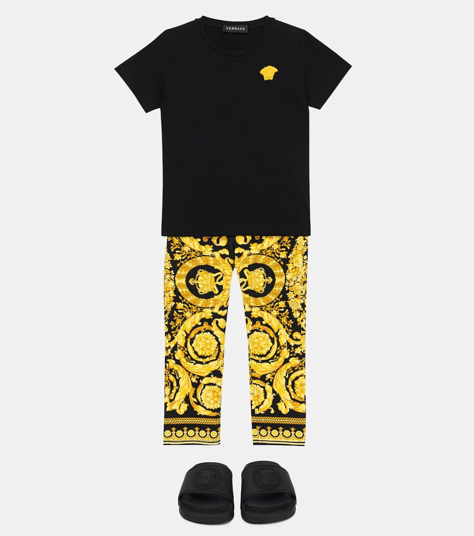 ÁO VERSACE KIDS Embroidered cotton jersey T-shirt 9 -16 years