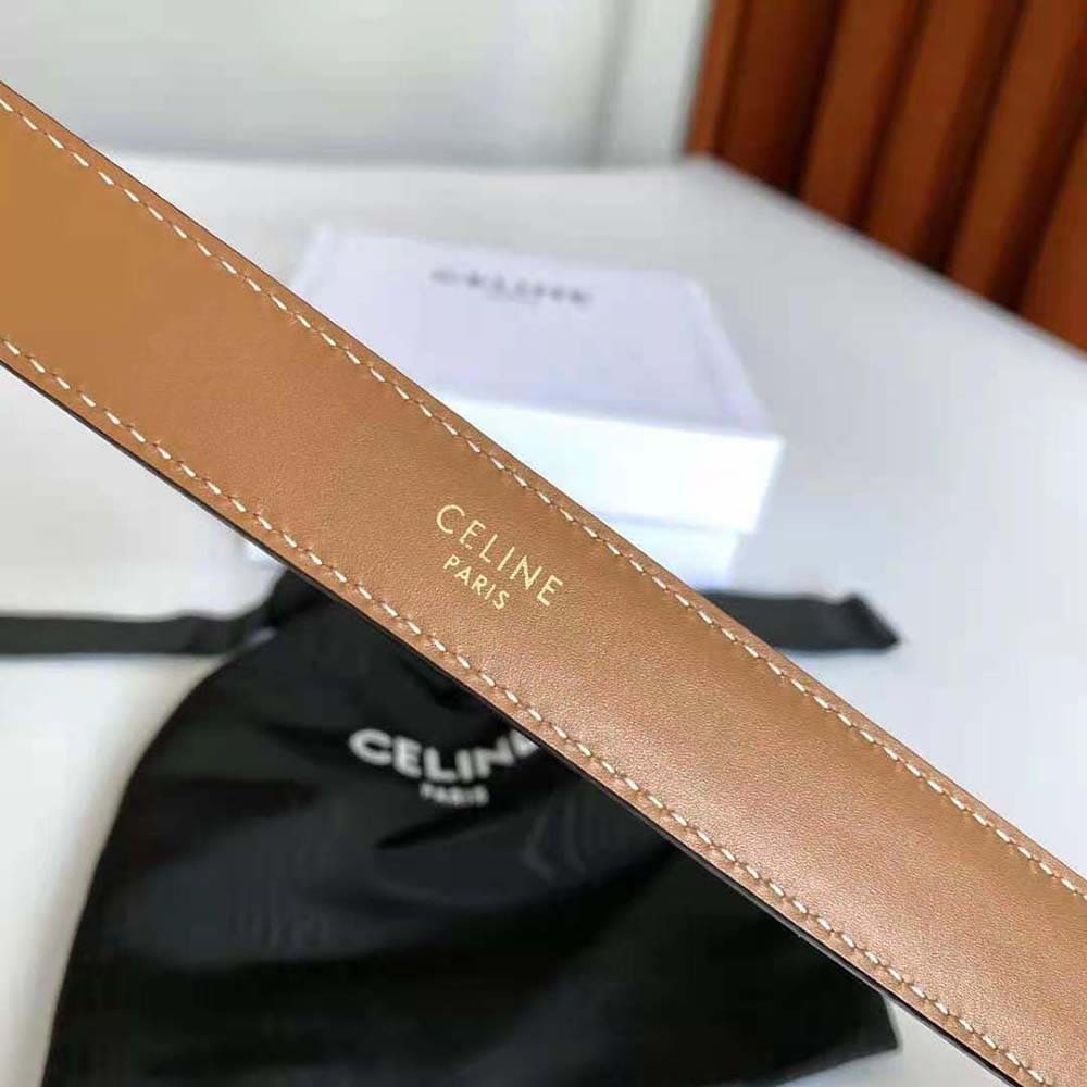 DÂY LƯNG Celine Women Medium Triomphe Belt in Triomphe Canvas and Calfskin
