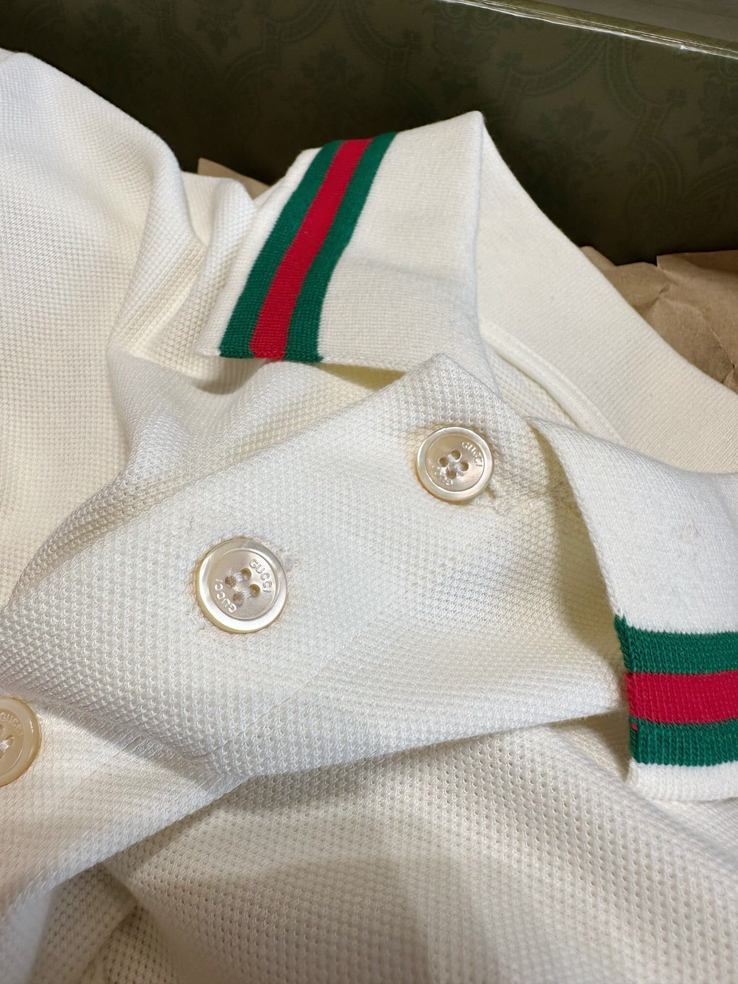 ÁO GUCCI GG POLO SHIRT WHITE