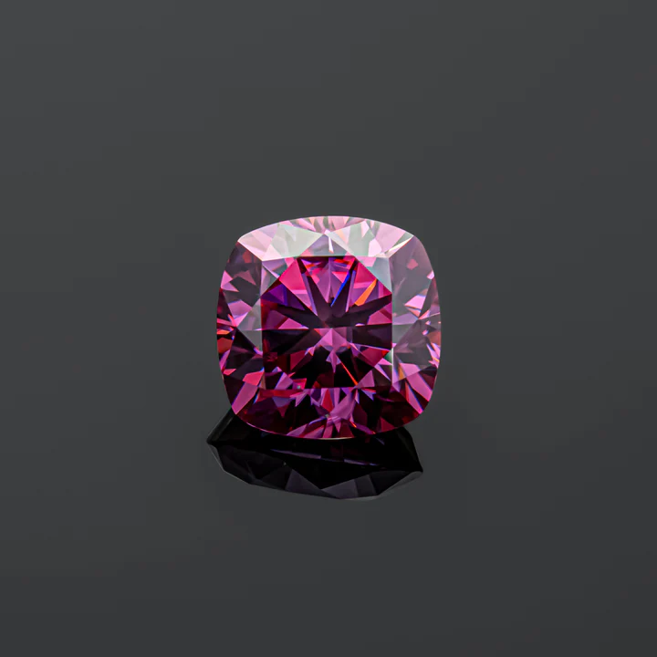 KIM CƯƠNG Cushion Cut Coated Pink Loose Moissanite Stone