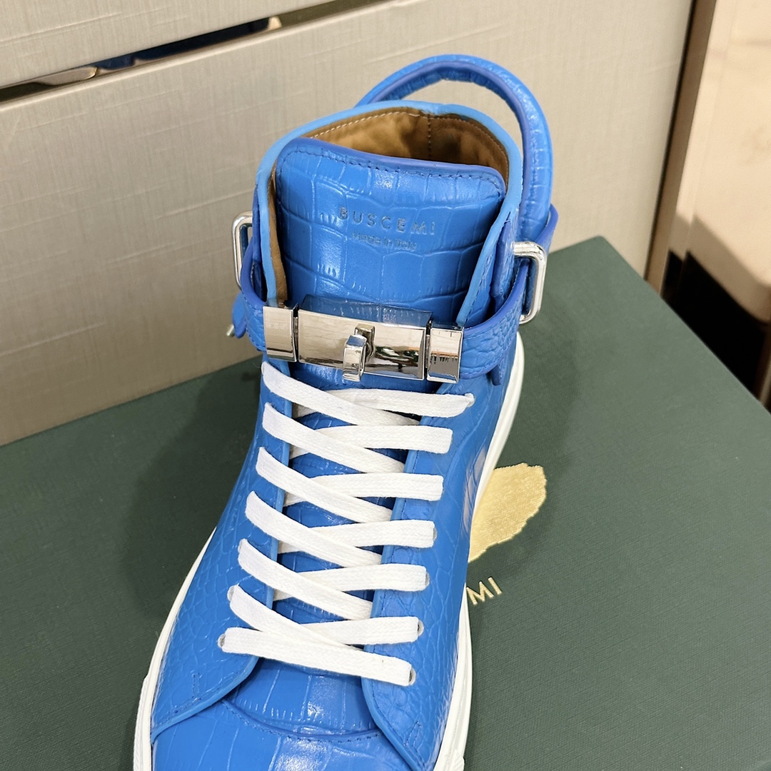 GIÀY BUSCEMI BLUE HIGH TOP SHOES AAA