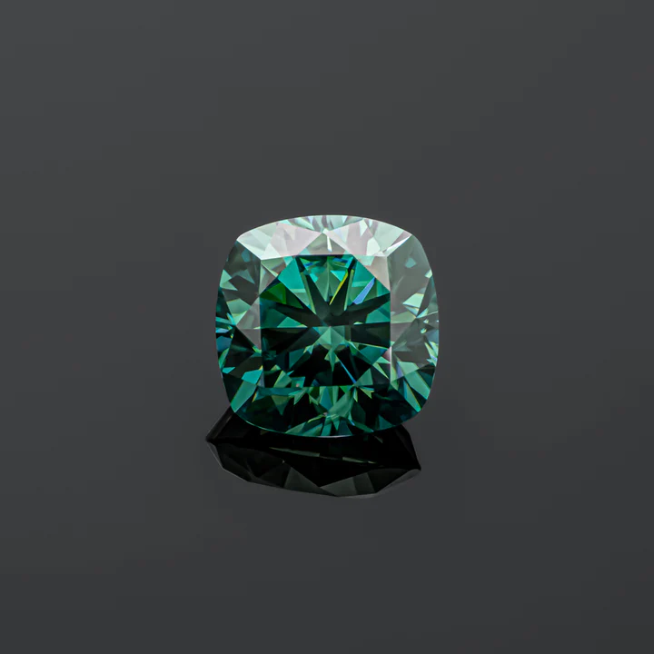 KIM CƯƠNG Cushion Cut Natural Green Loose Moissanite Stone