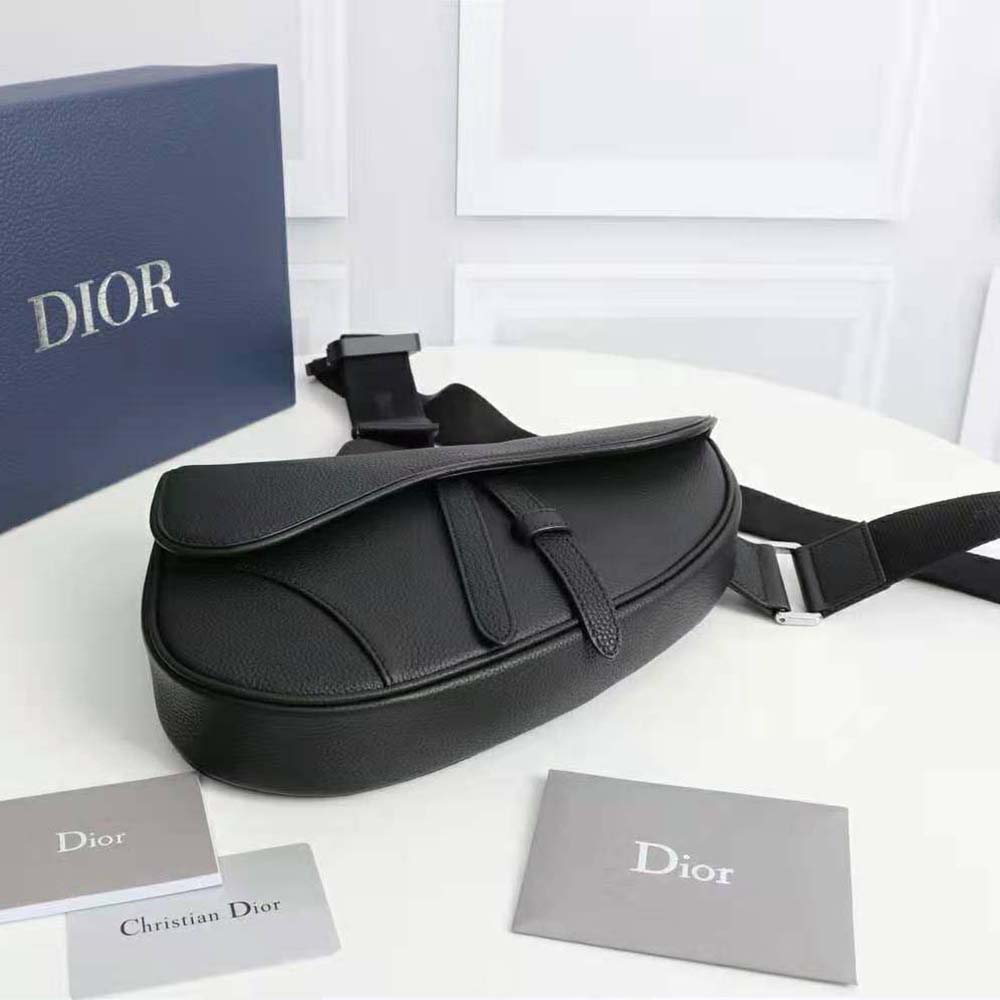 TÚI Dior Saddle Bag Black Grained Calfskin