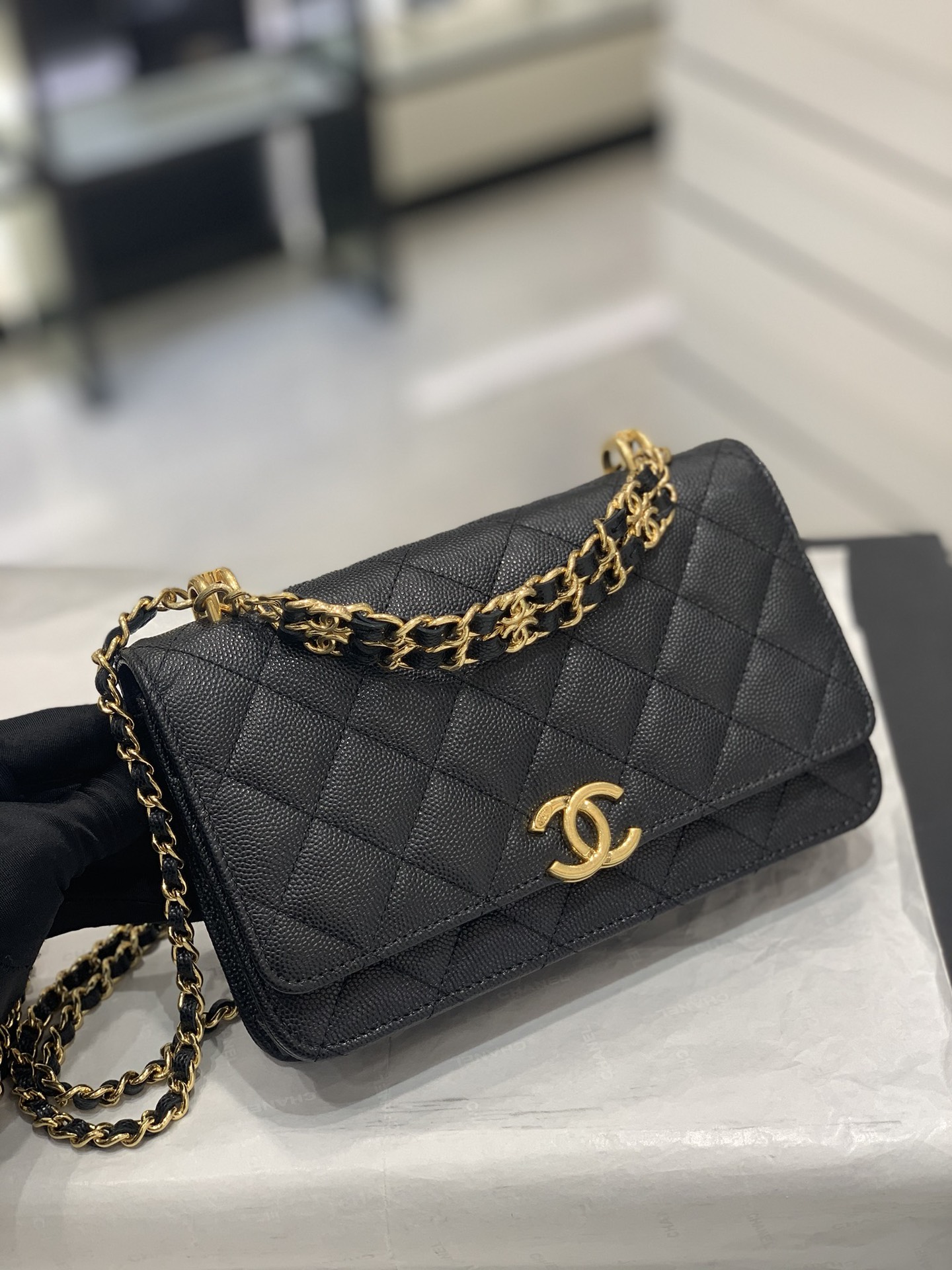 TÚI CHANEL 23K WOC Caviar Black đen da HAAS