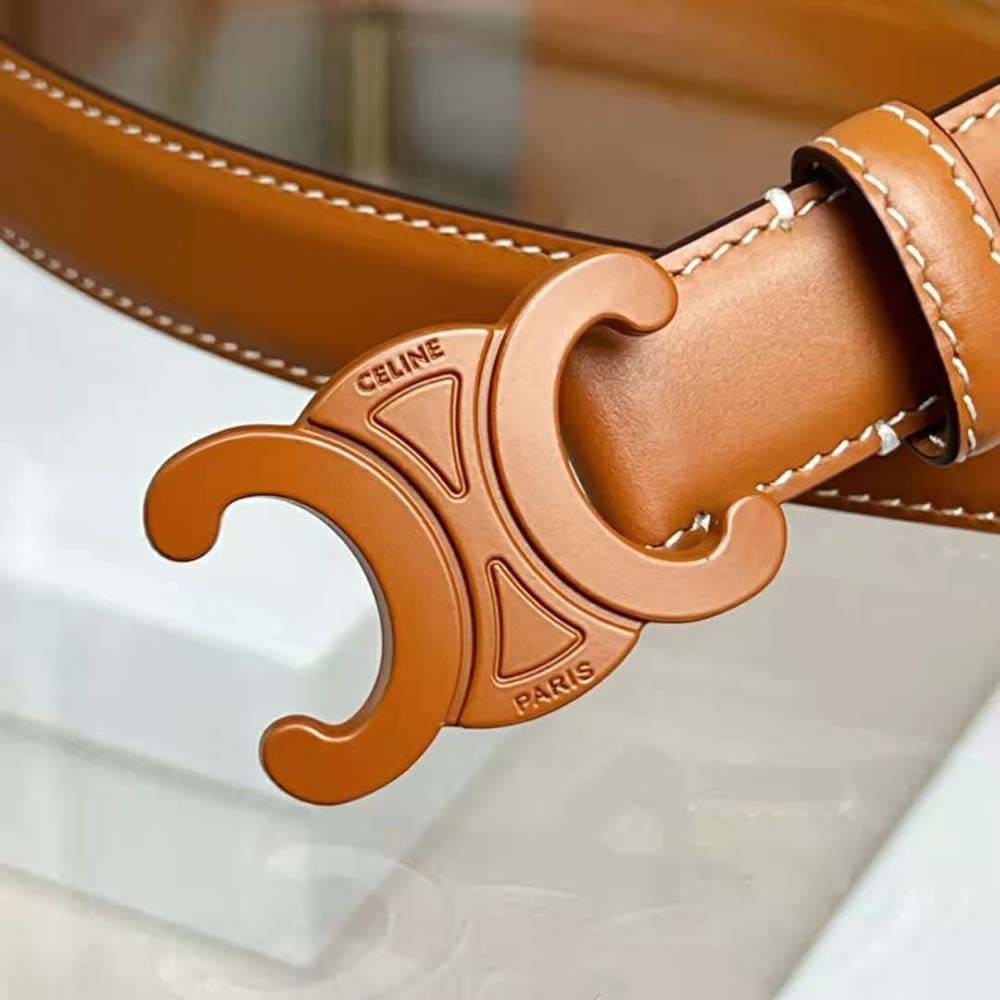 DÂY LƯNG Celine Women Medium Triomphe Belt in Triomphe Canvas and Calfskin
