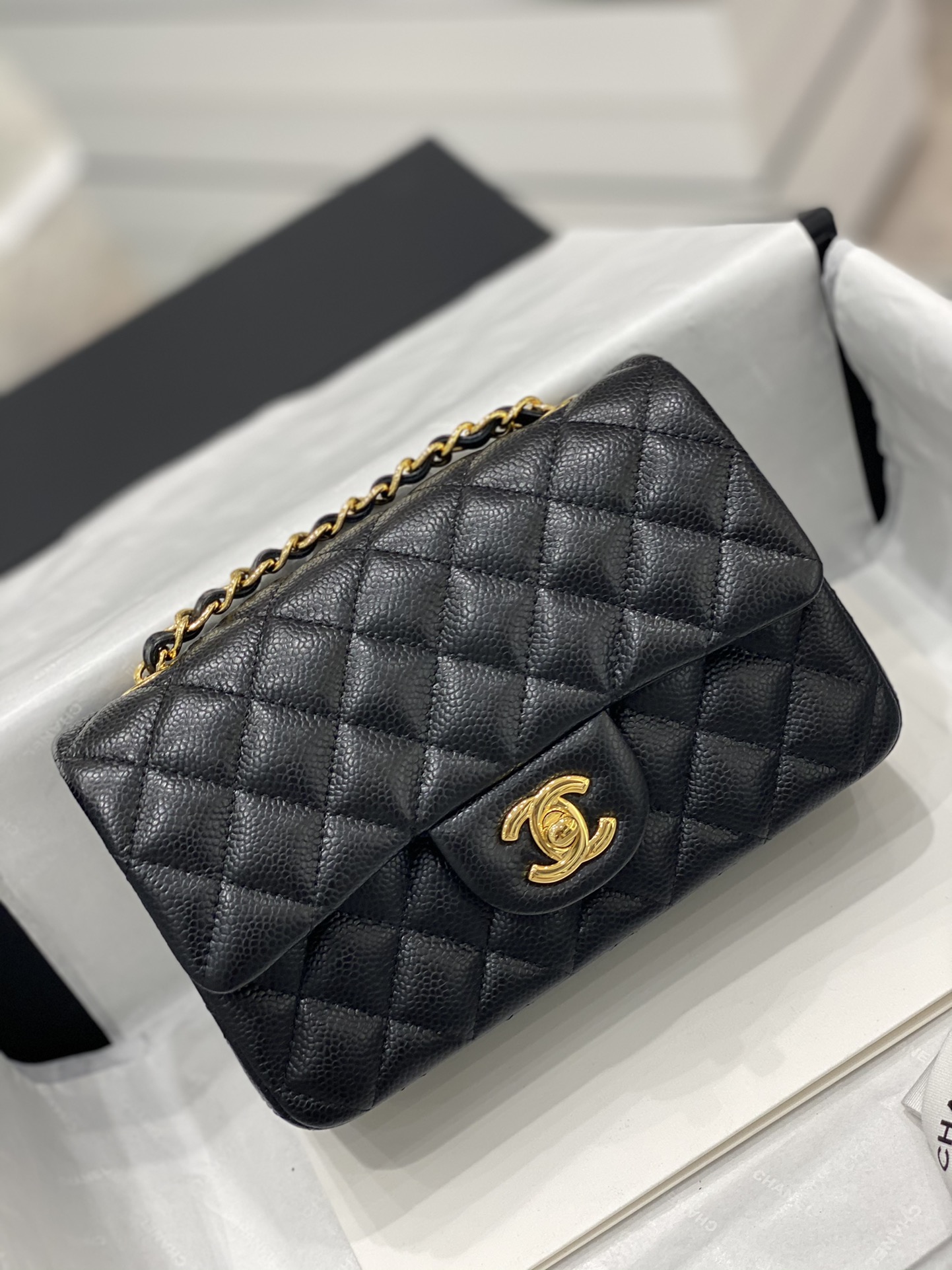 TÚI CHANEL CF 20 LAMBSKIN BLACK DA HAAS GOLD
