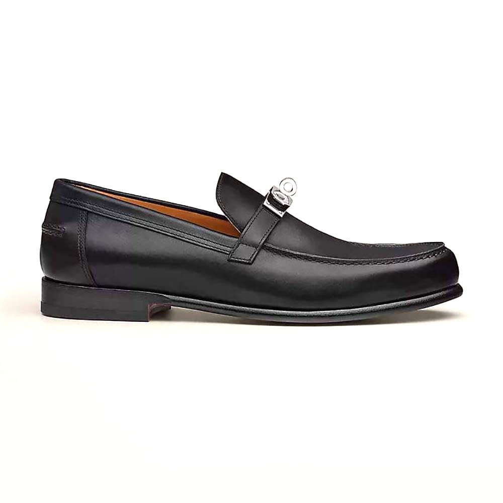GIÀY HERMES Men Gregoire Loafer in Calfskin-Black TOP QUALITY SHOES AAA