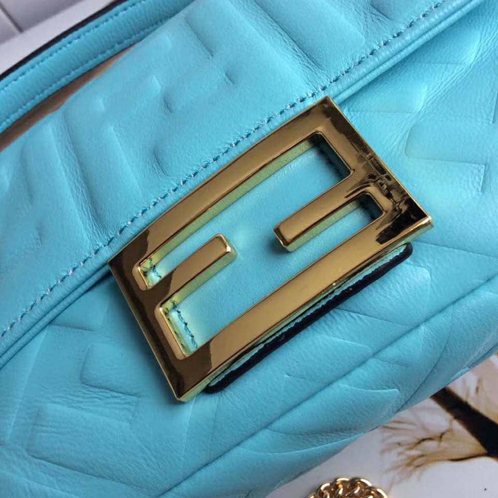 TÚI Fendi Women Iconic Baguette Leather Bag in Mini Size-Aqua