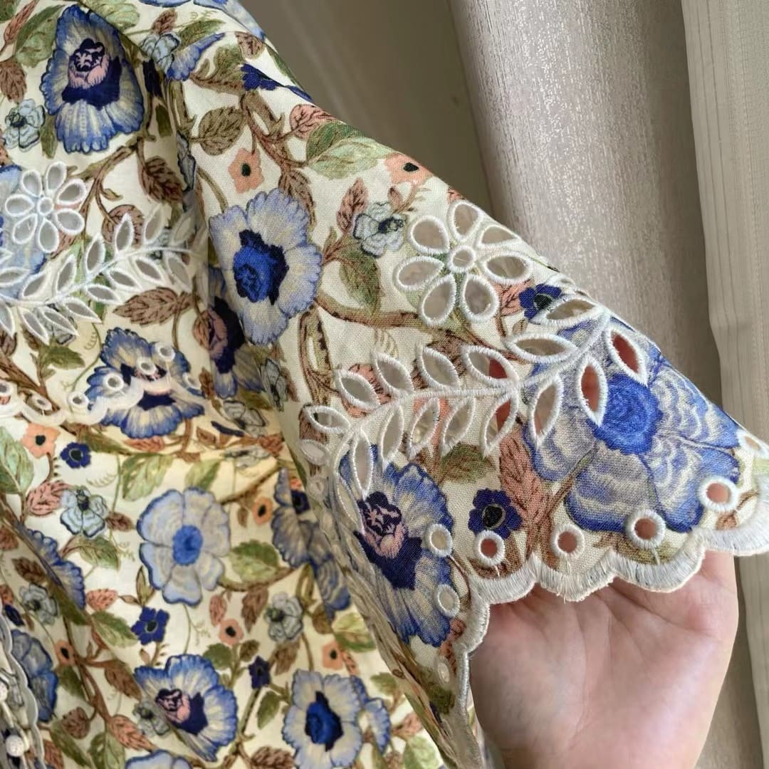 ÁO ZIMMERMANN Flower Vintage Dress High Classy