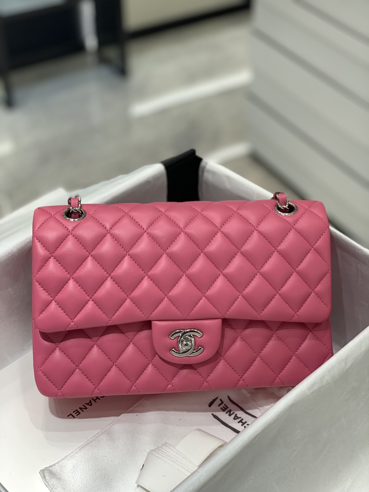 TÚI CHANEL CF 25 LAMBSKIN BODIN JOYEUX PINK DA HAAS