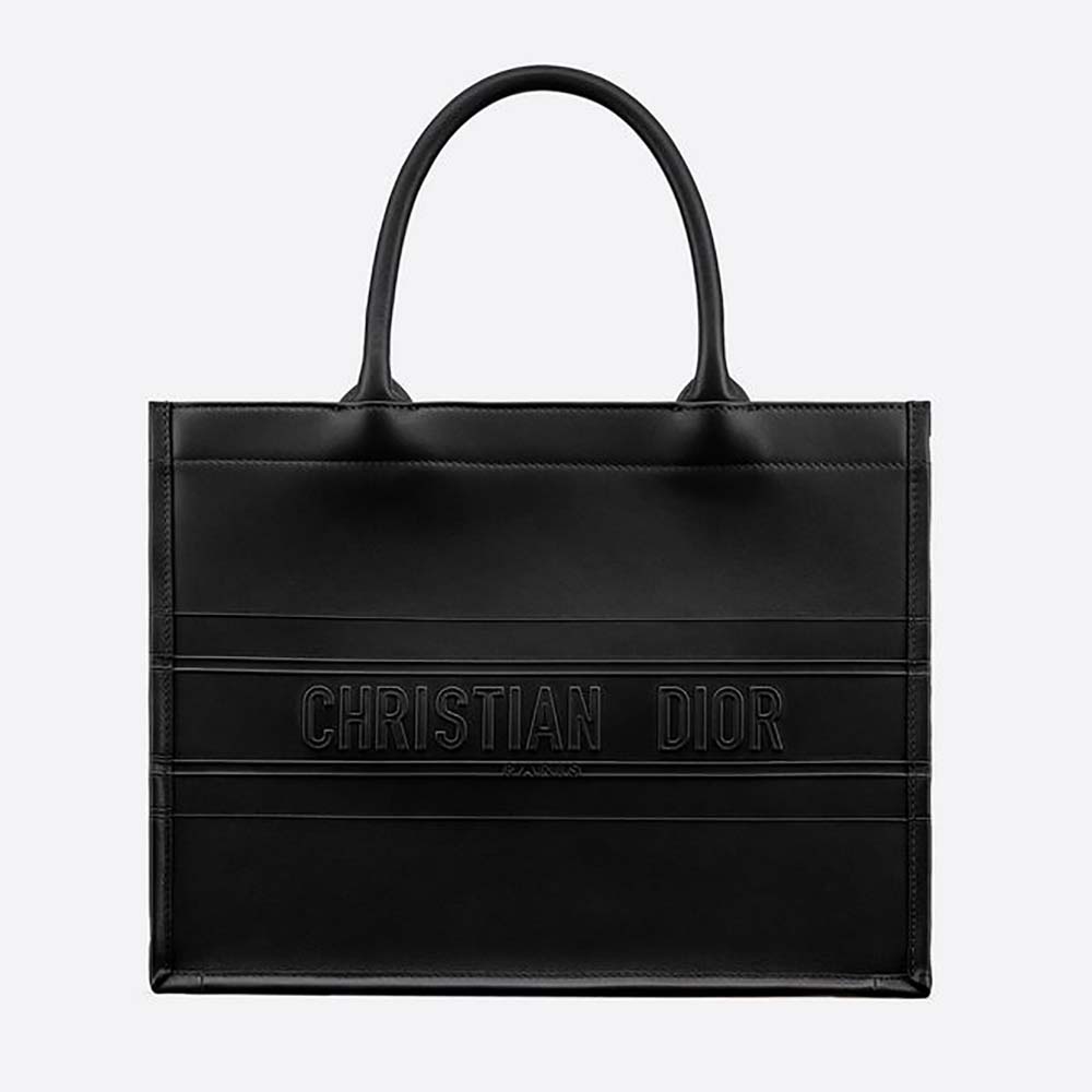 TÚI Dior Women Small Dior Book Tote Black Calfskin