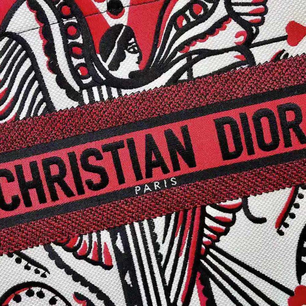 TÚI Dior Women Medium Dior Book Tote Latte Multicolor Cupidon Embroidery