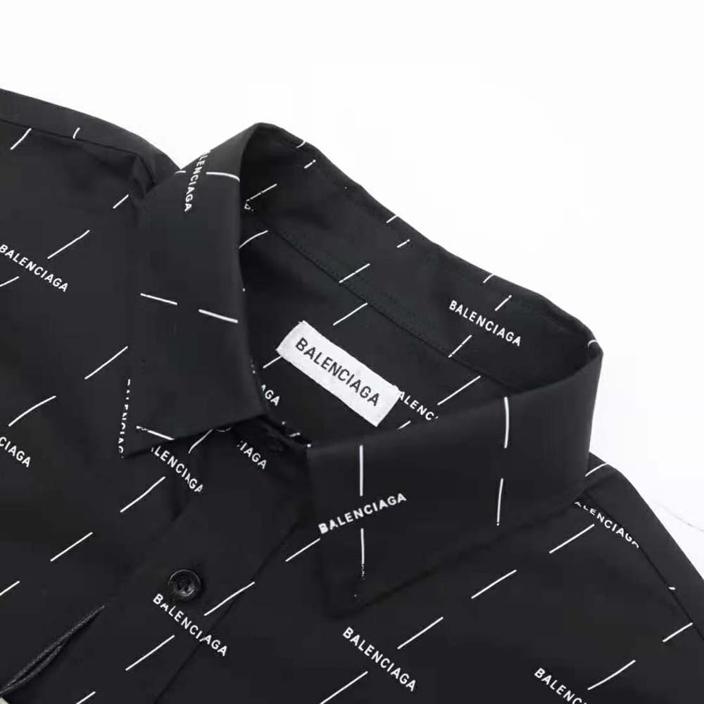 ÁO Balenciaga Large Fit Shirt in Black and White Licence Printed Poplin
