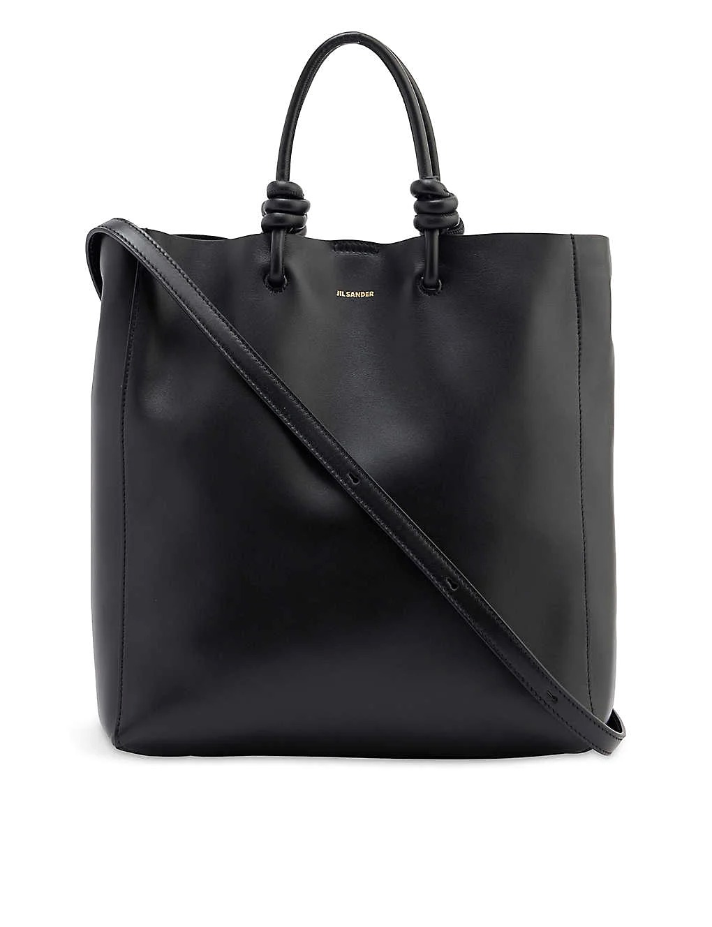 TÚI JIL SANDER Giro brand-embossed leather tote bag