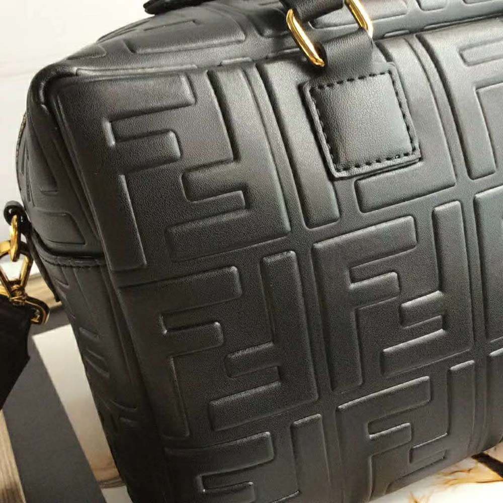 TÚI FENDI Women Small Boston Leather Bag in Large Size-Black