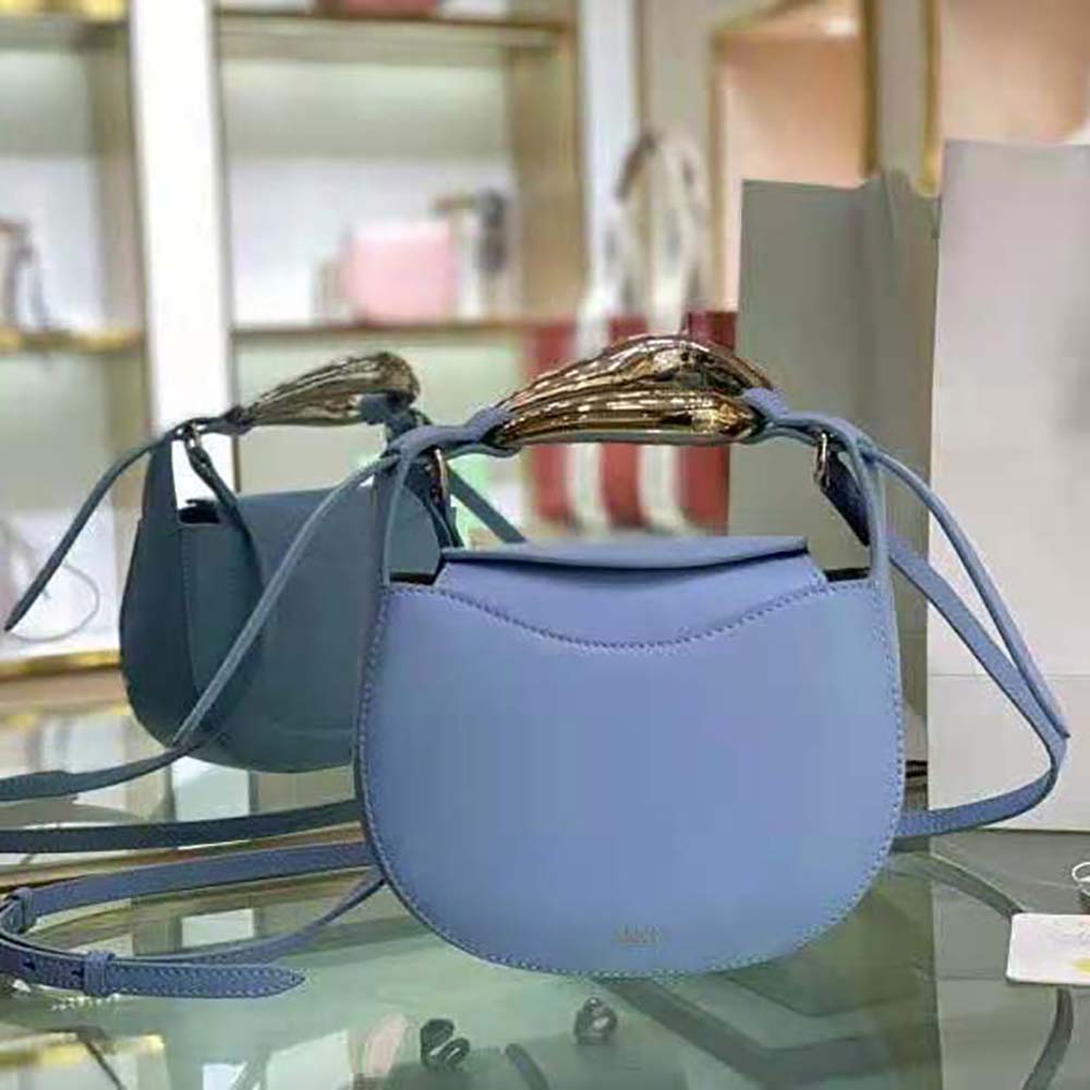 TÚI Chloe Women Kiss Small Purse in Small Grain Calfskin-Blue