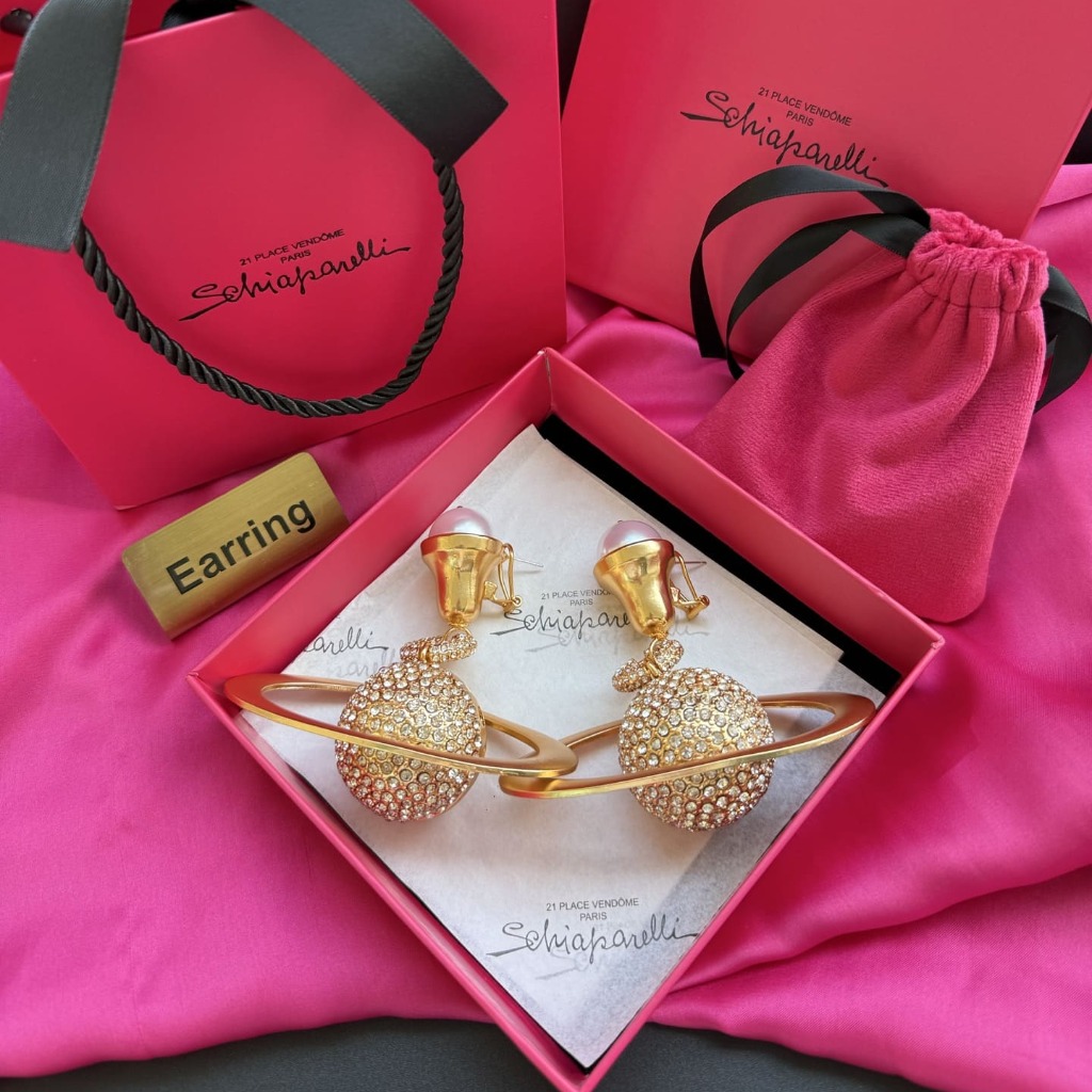 HOA TAI SCHIAPARELLI PARIS HÌNH QUẢ ĐỊA CẦU