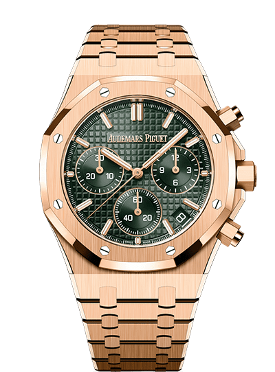 Đồng hồ Audemars Piguet Royal Oak Chronograph Gold mặt số màu xanh olive
