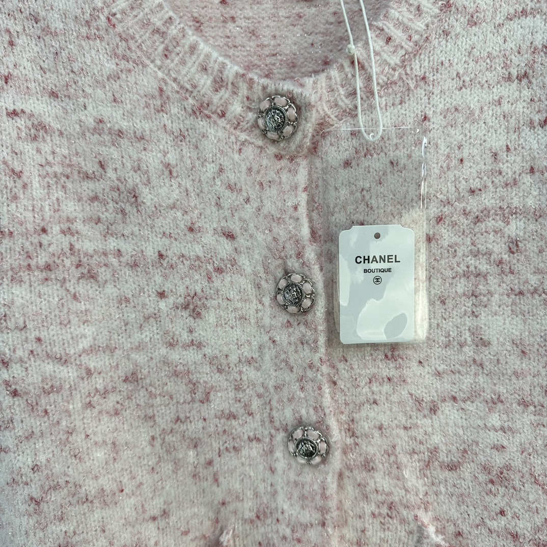ÁO CHANEL TWEED PINK WHITE Jacket Top AAA