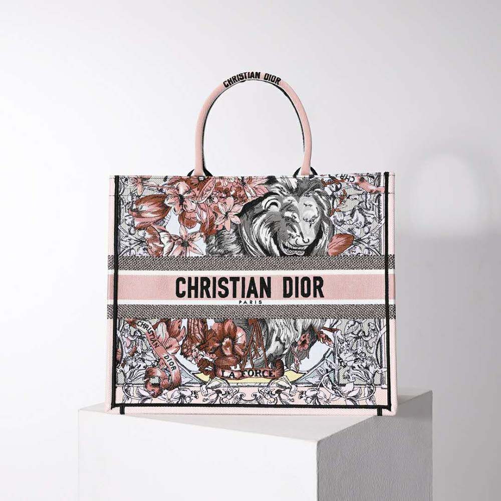TÚI Dior Women Large Dior Book Tote Multicolor La Force Embroidery