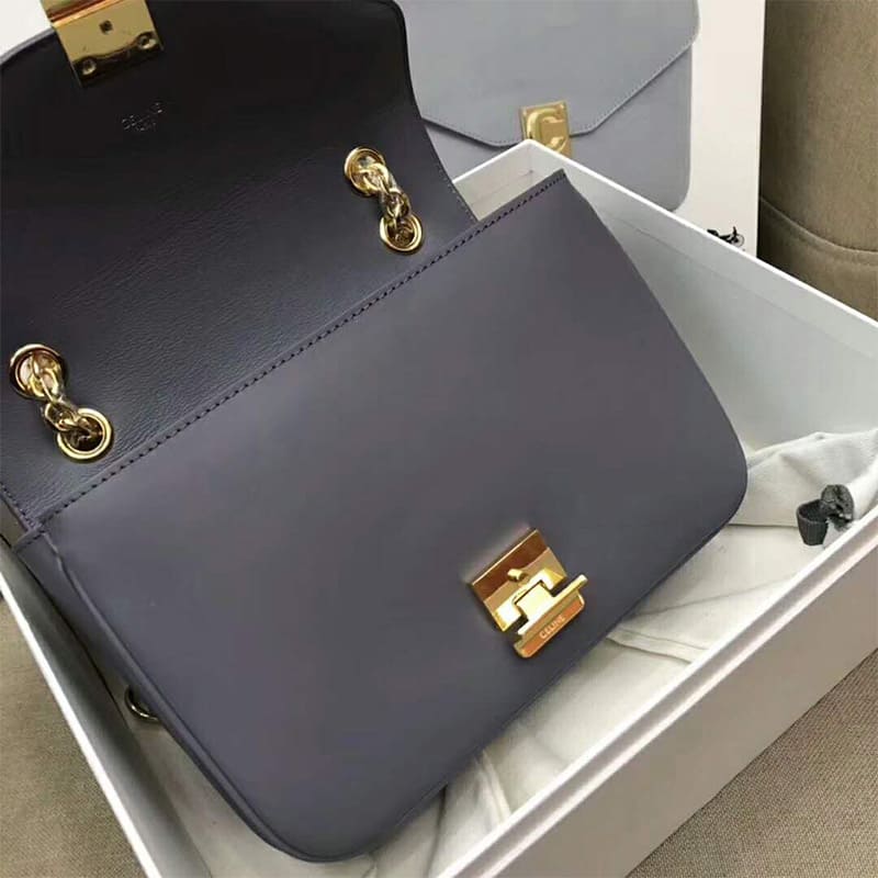 TÚI Celine Women Medium C Bag in Shiny Calfskin-Silver