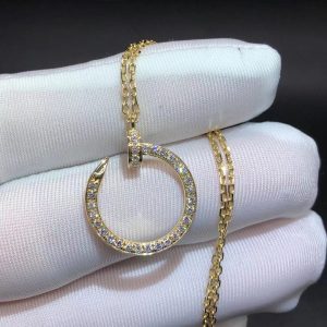 Vòng cổ Cartier Juste Un Clou full kim cương vàng hồng 18K