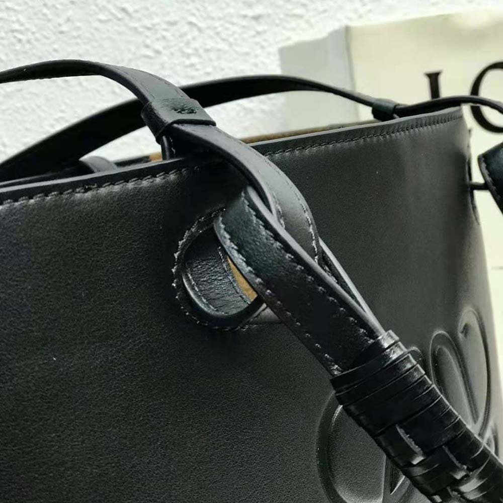 TÚI LOEWE Anagram Tote bằng da bê cổ điển màu đen