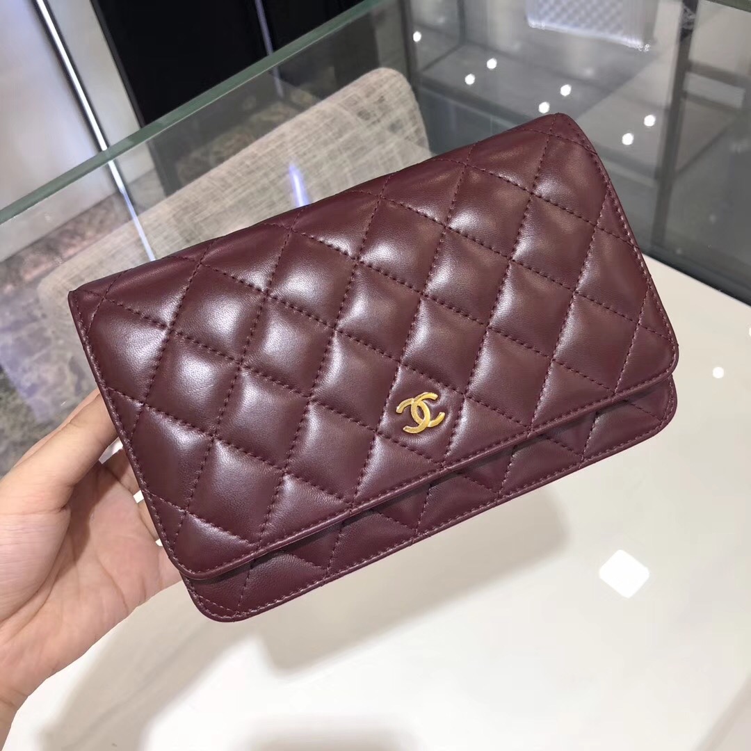 TÚI CHANEL WOC LAMBSKIN MAROON DA HASS 19