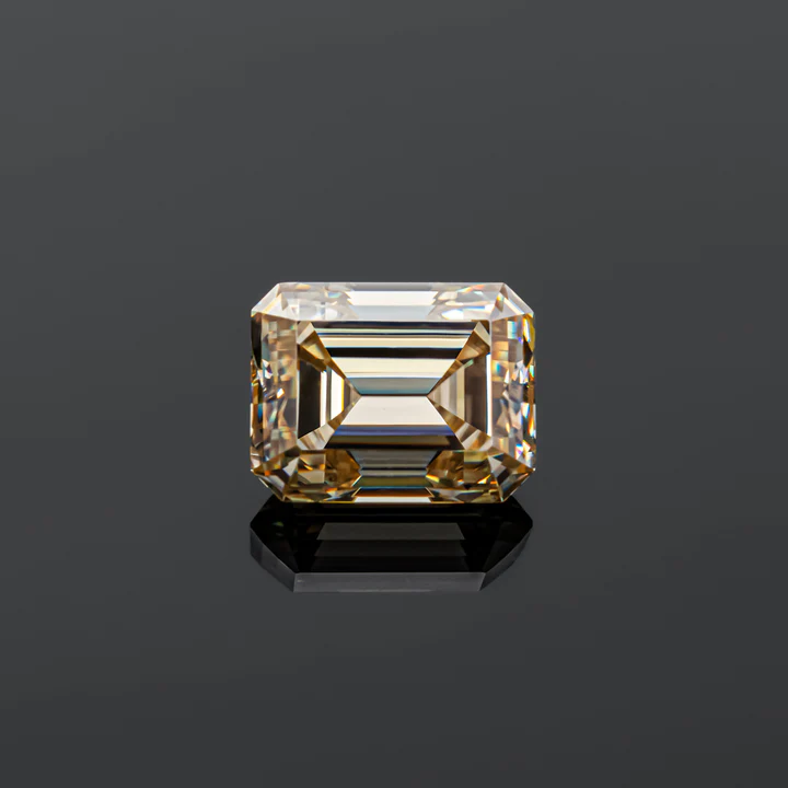 KIM CƯƠNG Emerald Cut Natural Yellow Loose Moissanite Stone