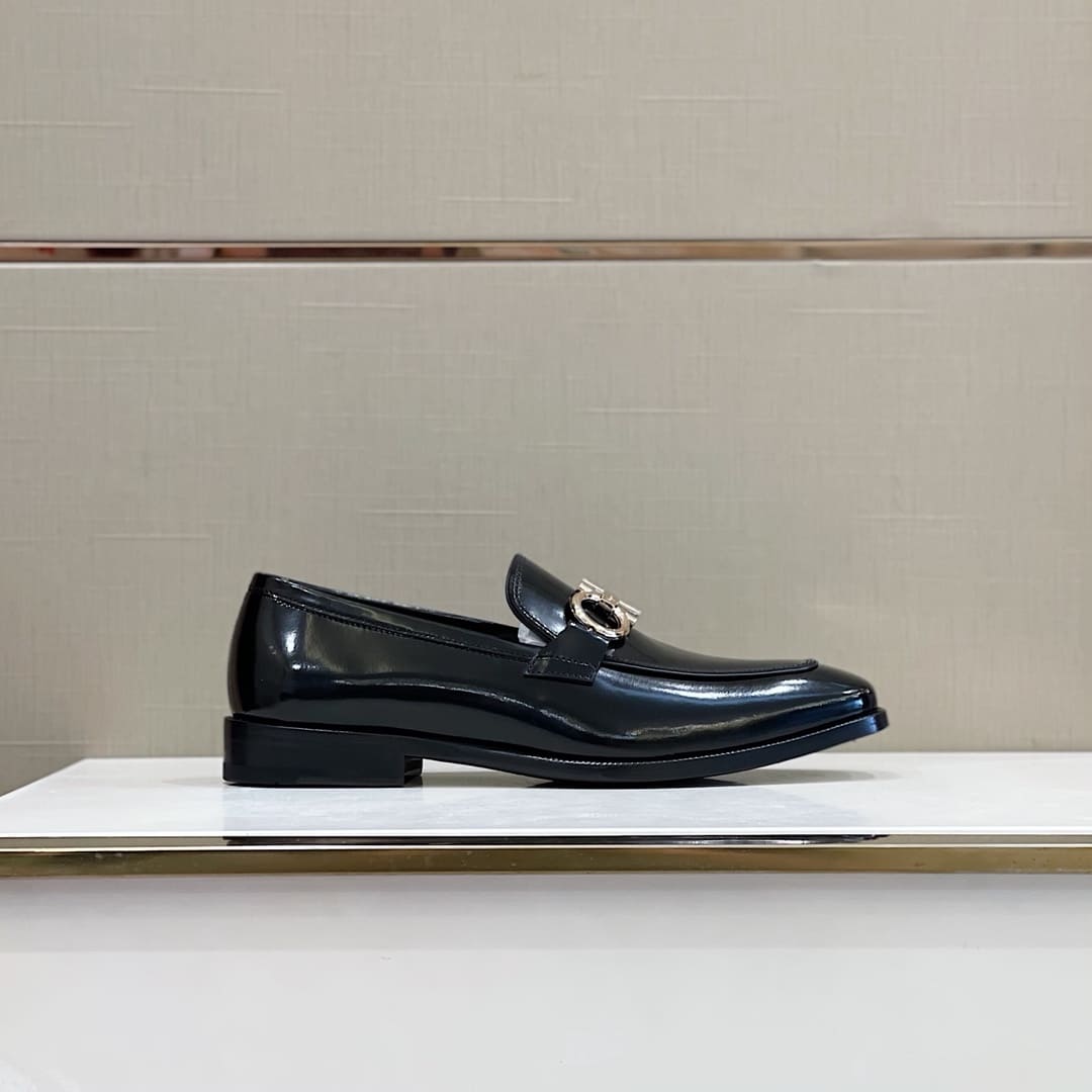 GIÀY SALVATORE FERRAGAMO LOAFER BLACK TOP QUALITY SHOES AAA