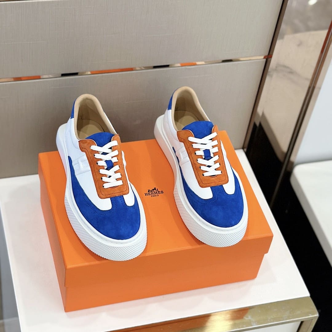 GIÀY HERMES SNEAKER LOW SPORTS SUEDE BLUE
