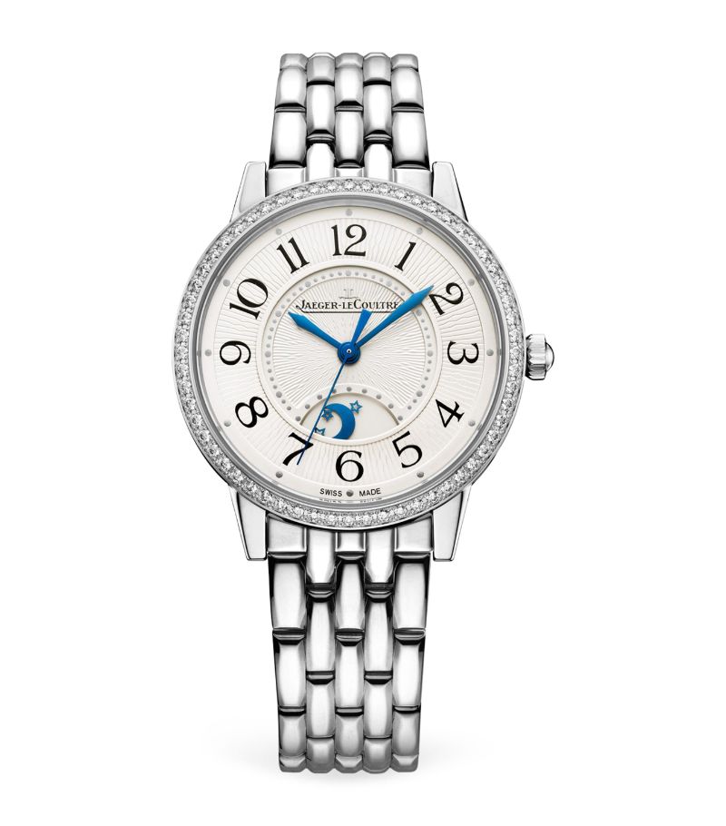 Đồng hồ JAEGER-LECOULTRE Stainless Steel and Diamond Rendez-Vous Night & Day 34mm mặt số màu trắng