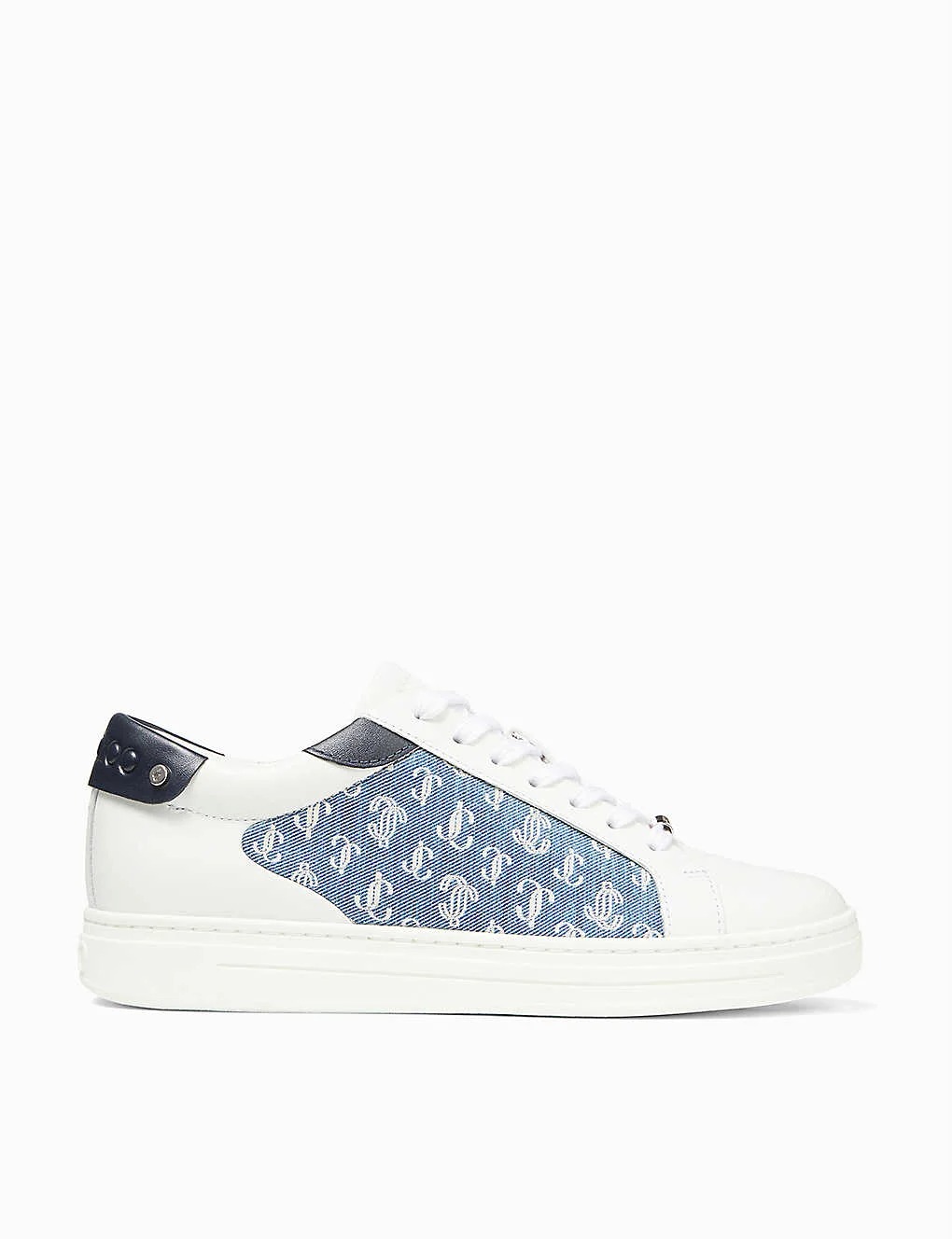GIÀY JIMMY CHOO Rome monogram leather low-top trainers