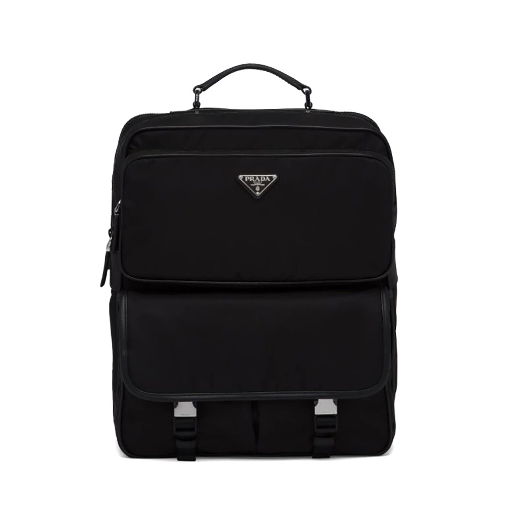 BALO Prada Fabric Backpack Accented with Fine Saffiano Leather Trim