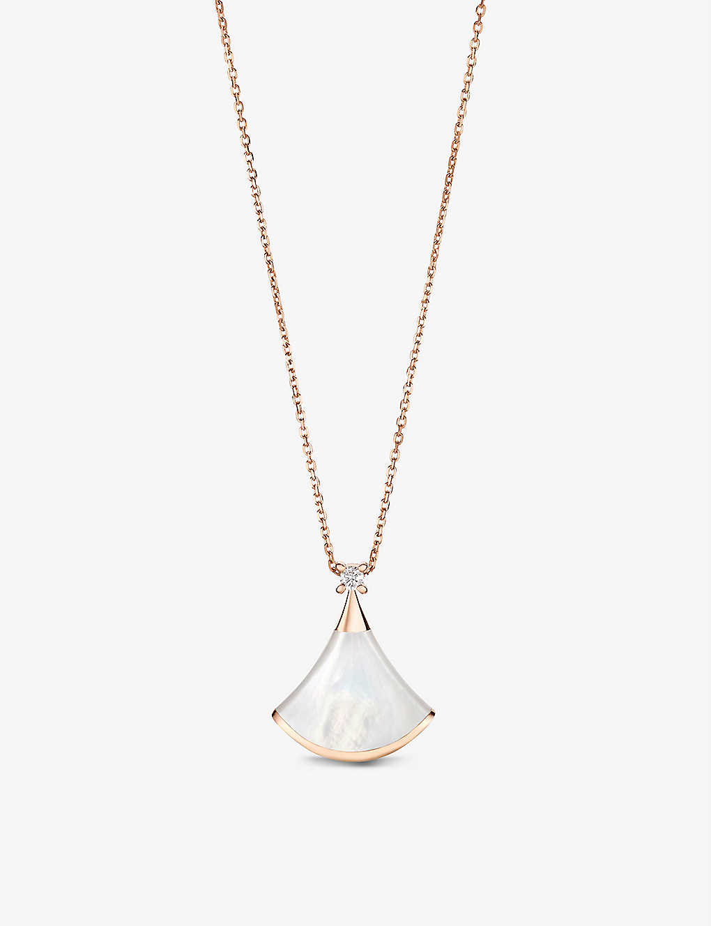Vòng cổ BVLGARI Divas’ Dream 18ct rose-gold, mother-of-pearl and diamond necklace vàng hồng 18K